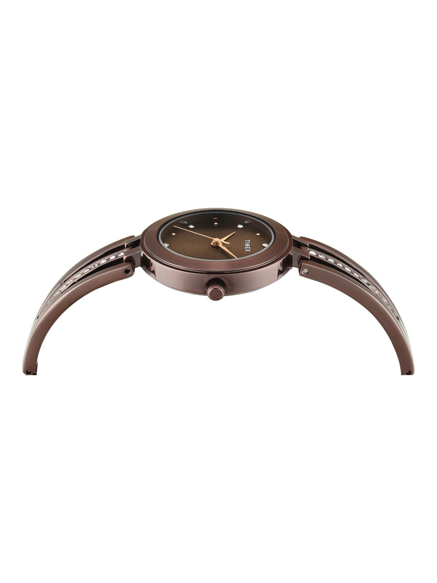 Timex TWTL10324 Women’s Brown Dial Analog Watch with Brown Brass Strap