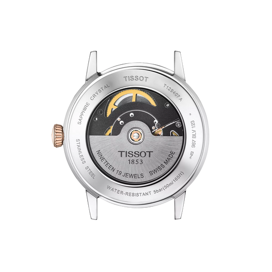 Tissot T1294072203100 Analog Classic Men Dream Swissmatic Automatic Stainless Steel Two-Tone Silver Dial 42mm Male Watch