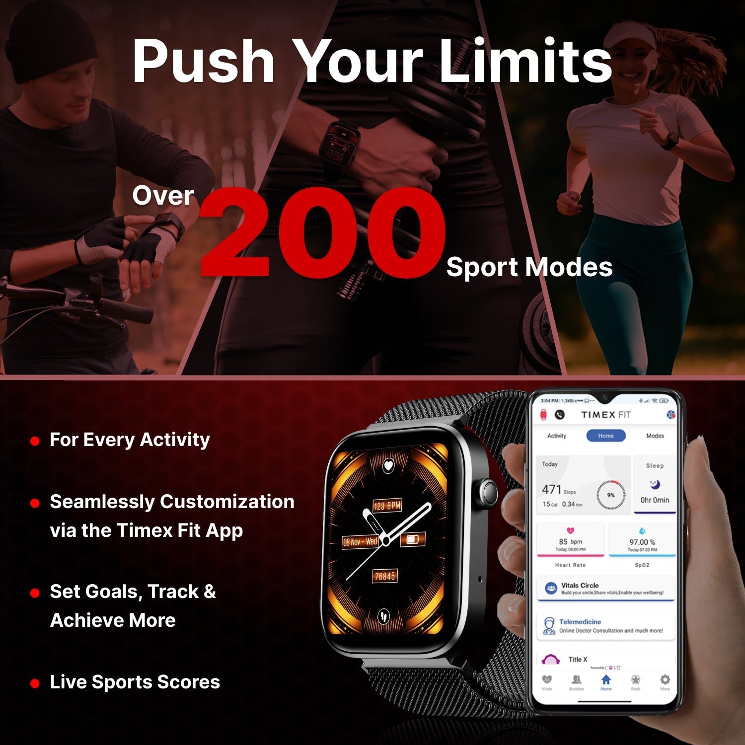 Timex TWIXW904T iConnect Navigator Smartwatch with BT-Calling