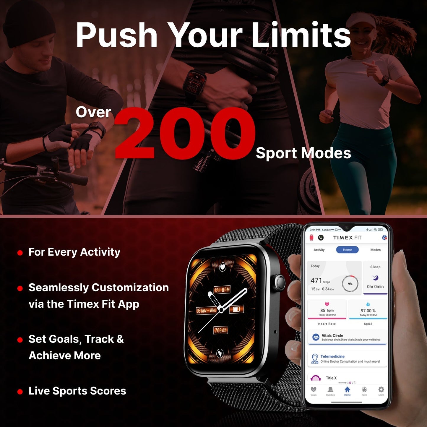 Timex TWIXW904T iConnect Navigator Smartwatch with BT-Calling