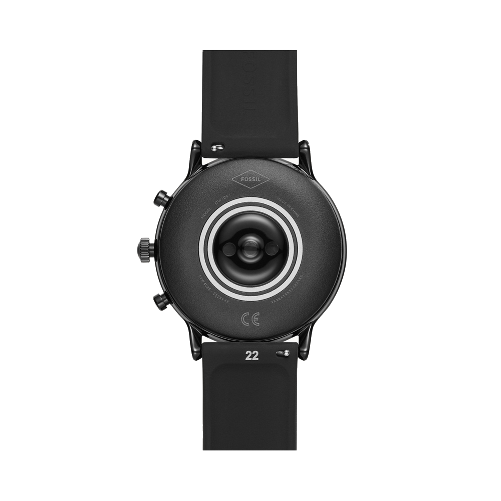 Fossil FTW4025 Men's Gen 5 Carlyle HR Smartwatch Black Silicone Strap