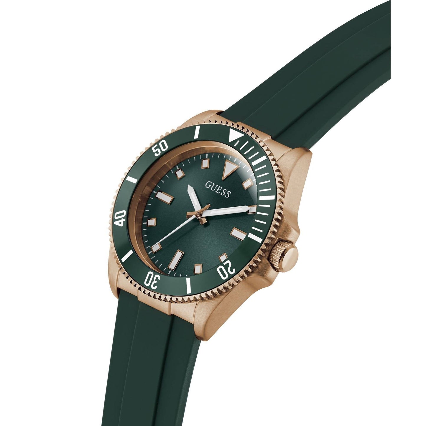 Guess GW0969G5 Men's Quartz Analog Watch Green Dial Green Silicone Strap