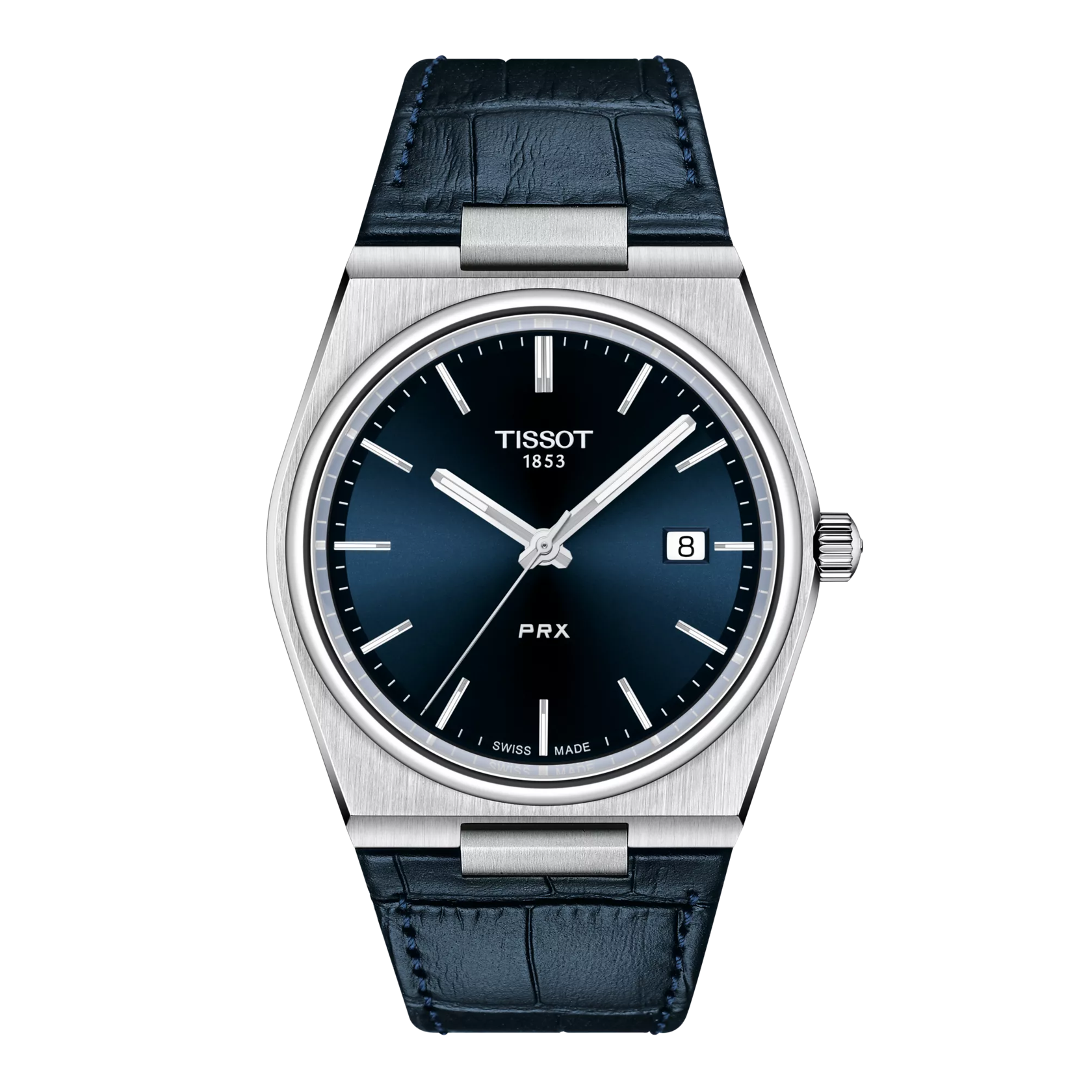 Tissot T1374101604100 Men Analog Quartz Watch with Blue Dial, Blue Leather Strap & Stainless Steel Case