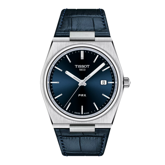 Tissot T1374101604100 Men Analog Quartz Watch with Blue Dial, Blue Leather Strap & Stainless Steel Case