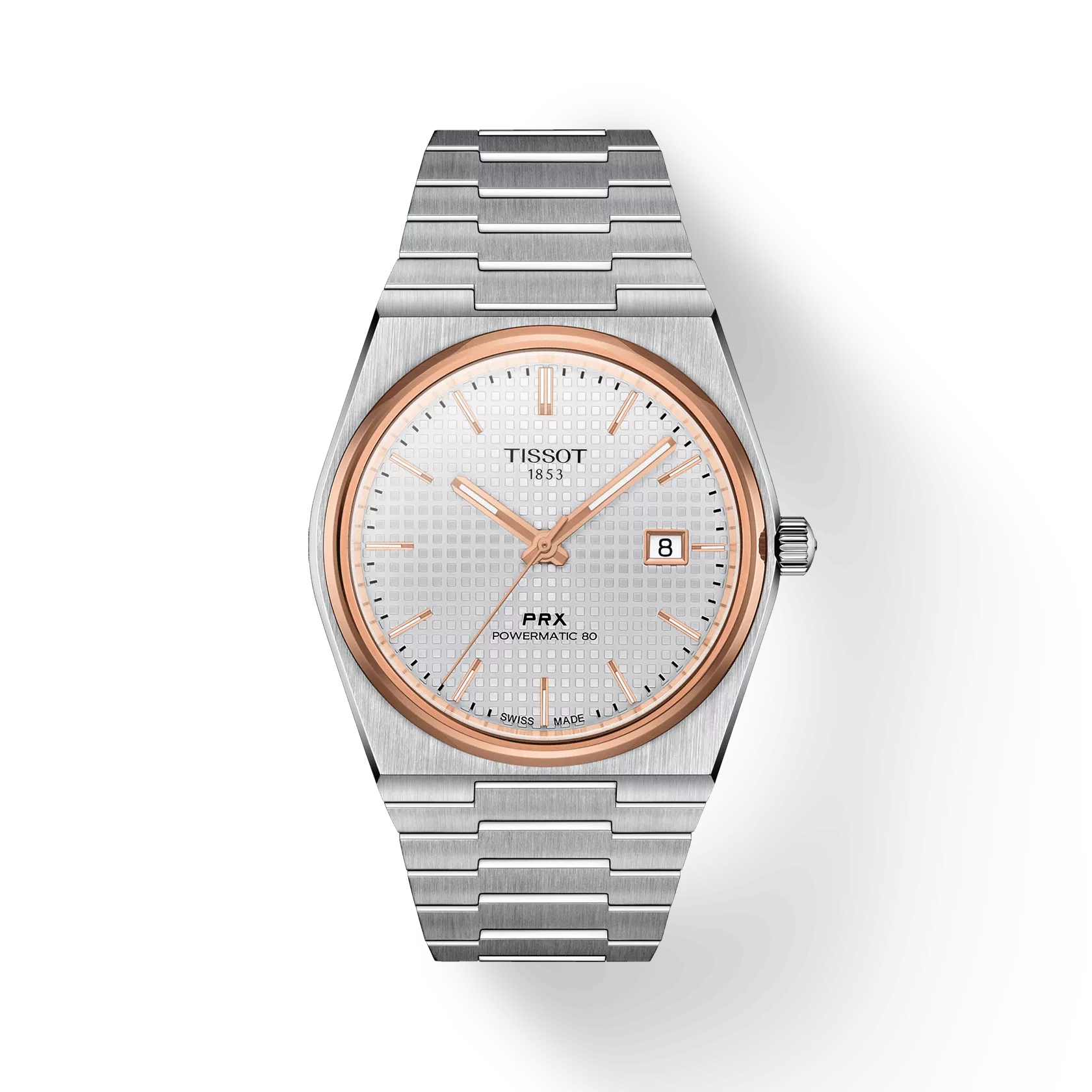Tissot T1374072103100 PRX Powermatic 80 Silver Dial Stainless Steel Band Men Analog Automatic Watch 40 mm Swiss Made
