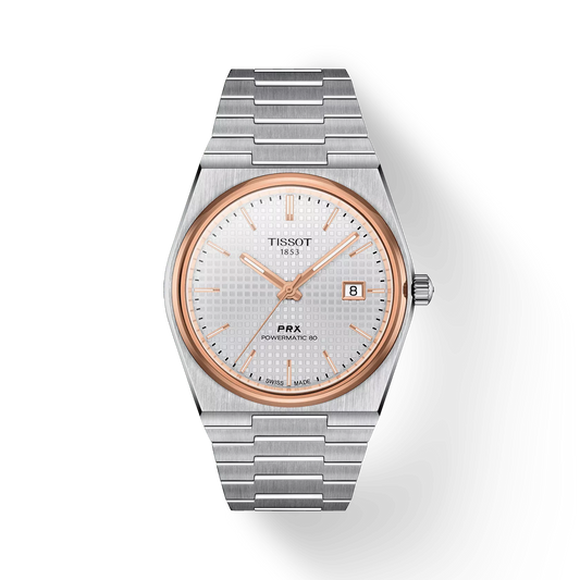Tissot T1374072103100 PRX Powermatic 80 Silver Dial Stainless Steel Band Men Analog Automatic Watch 40 mm Swiss Made