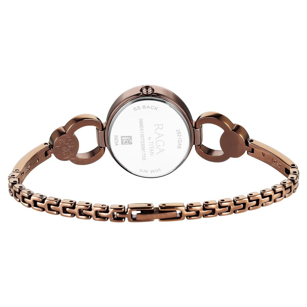 Titan NU2621QM02 Raga Viva Champagne Dial Women's Brown Metal Analog Watch