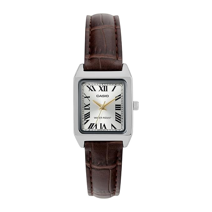 Casio A2291 Enticer Gold Dial Leather Strap Women's Analog Watch