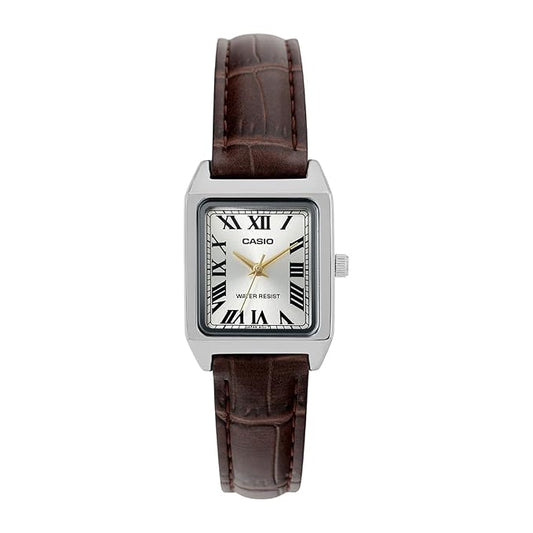 Casio A2291 Enticer Gold Dial Leather Strap Women's Analog Watch