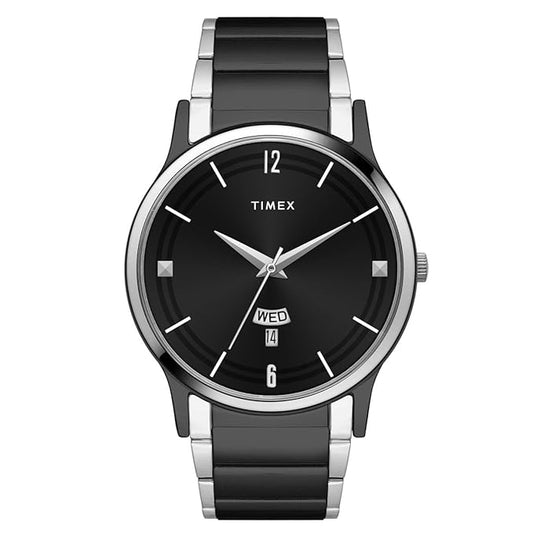 Timex TW000R465 Men’s Black Dial Quartz Analog Round Stainless Steel Watch