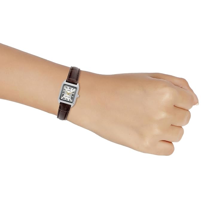 Casio A2291 Enticer Gold Dial Leather Strap Women's Analog Watch