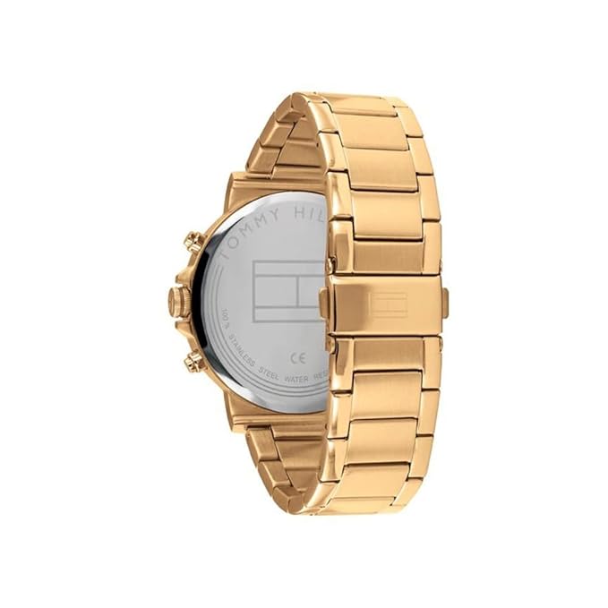 Tommy Hilfiger TH1710384W Men Blue Dial Gold-Tone Stainless Steel Chronograph Watch