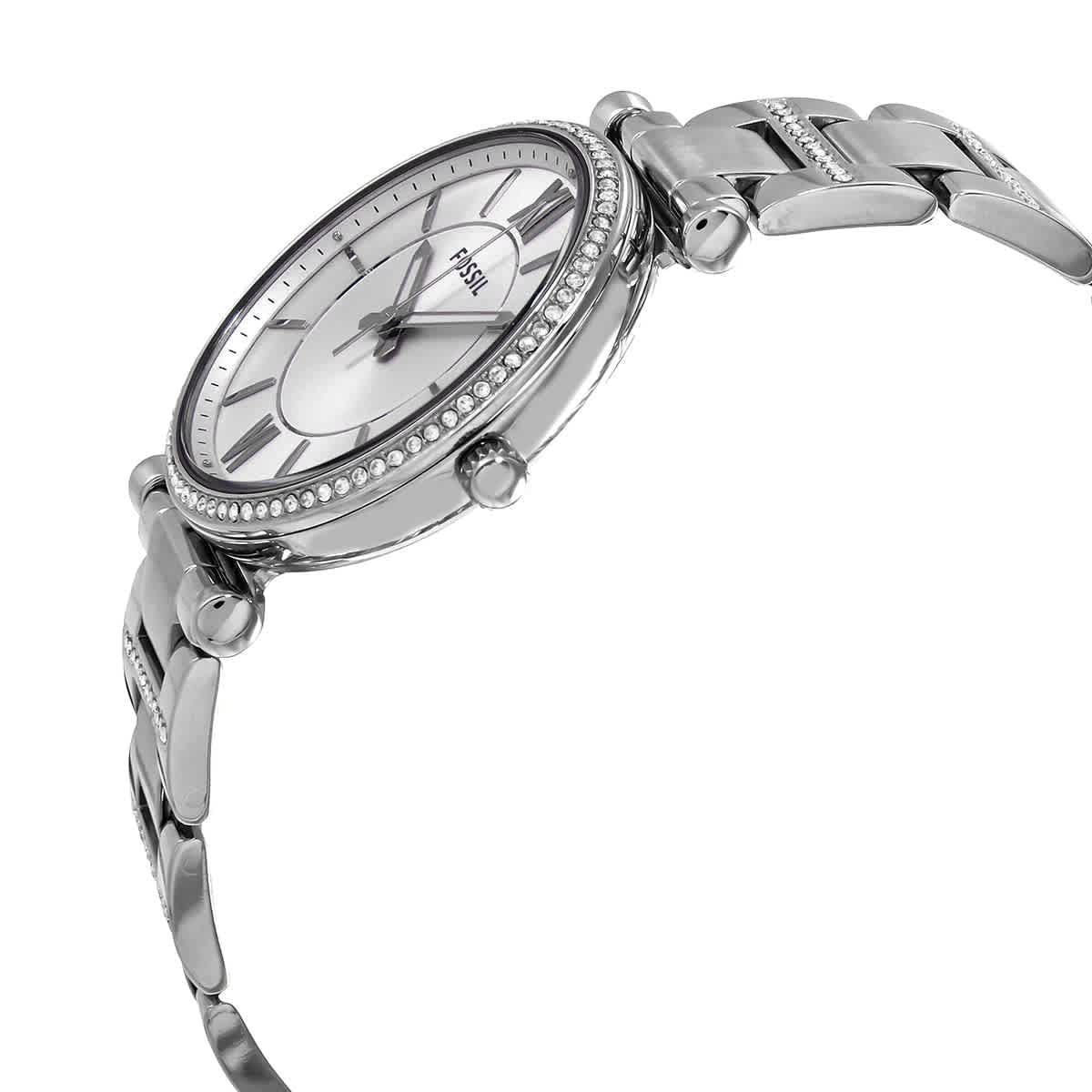 Fossil ES4341 Carlie Silver Dial Women's Stainless Steel Analog Watch