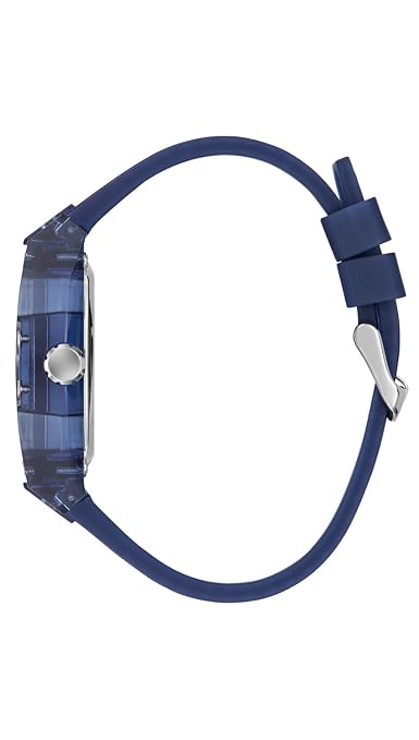 GUESS GW1073G1 Phoenix Men's Quartz Analog Watch Transparent Blue Dial Blue Silicone Strap