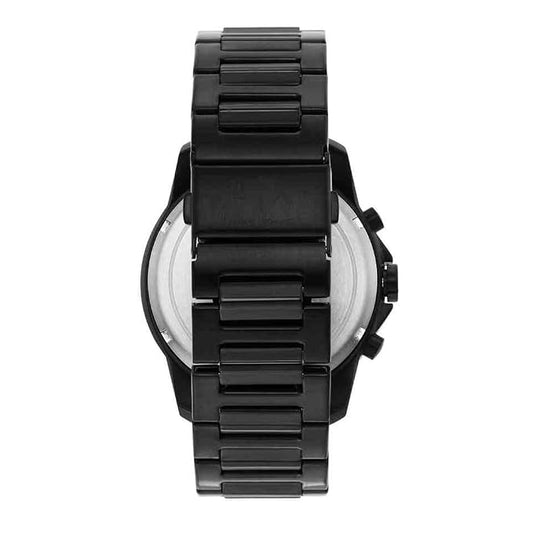 Armani Exchange AX1722I Men's Quartz Chronograph Watch Black CD Texture Dial Black Stainless Steel Bracelet
