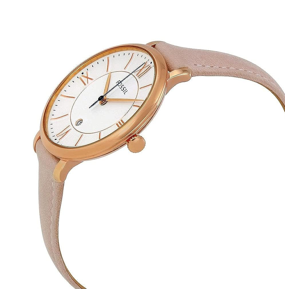 Fossil ES3988 Women's Quartz Analog Watch Silver Dial Beige Leather Strap