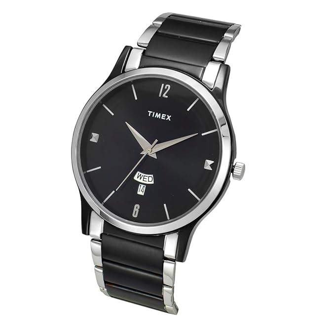 Timex TW000R465 Men’s Black Dial Quartz Analog Round Stainless Steel Watch