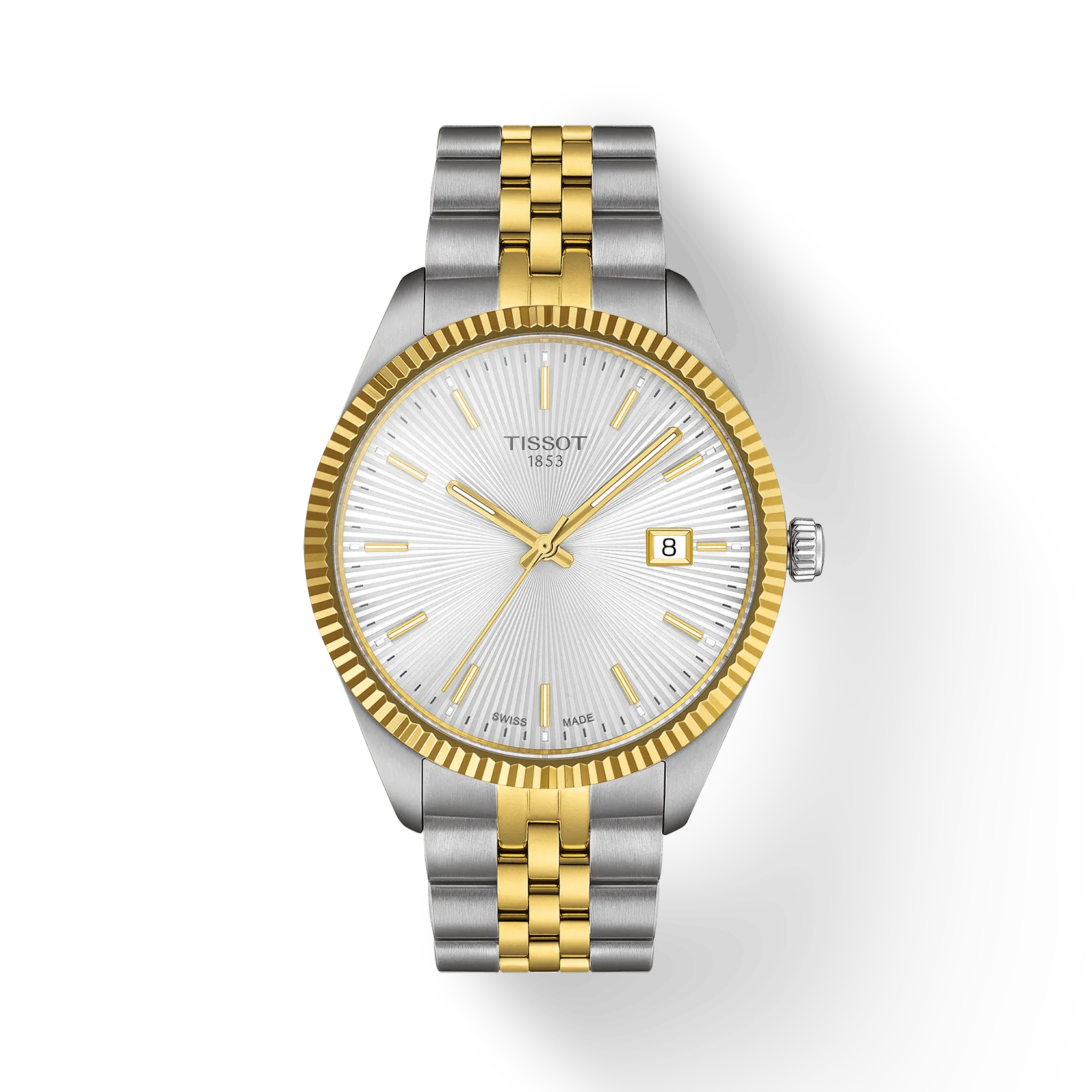 Tissot T1564102203100 Ballade Swiss Quartz Analog Silver Dial 40mm Two‑Tone Stainless Steel Case Two‑Tone Stainless Steel Bracelet Male Watch