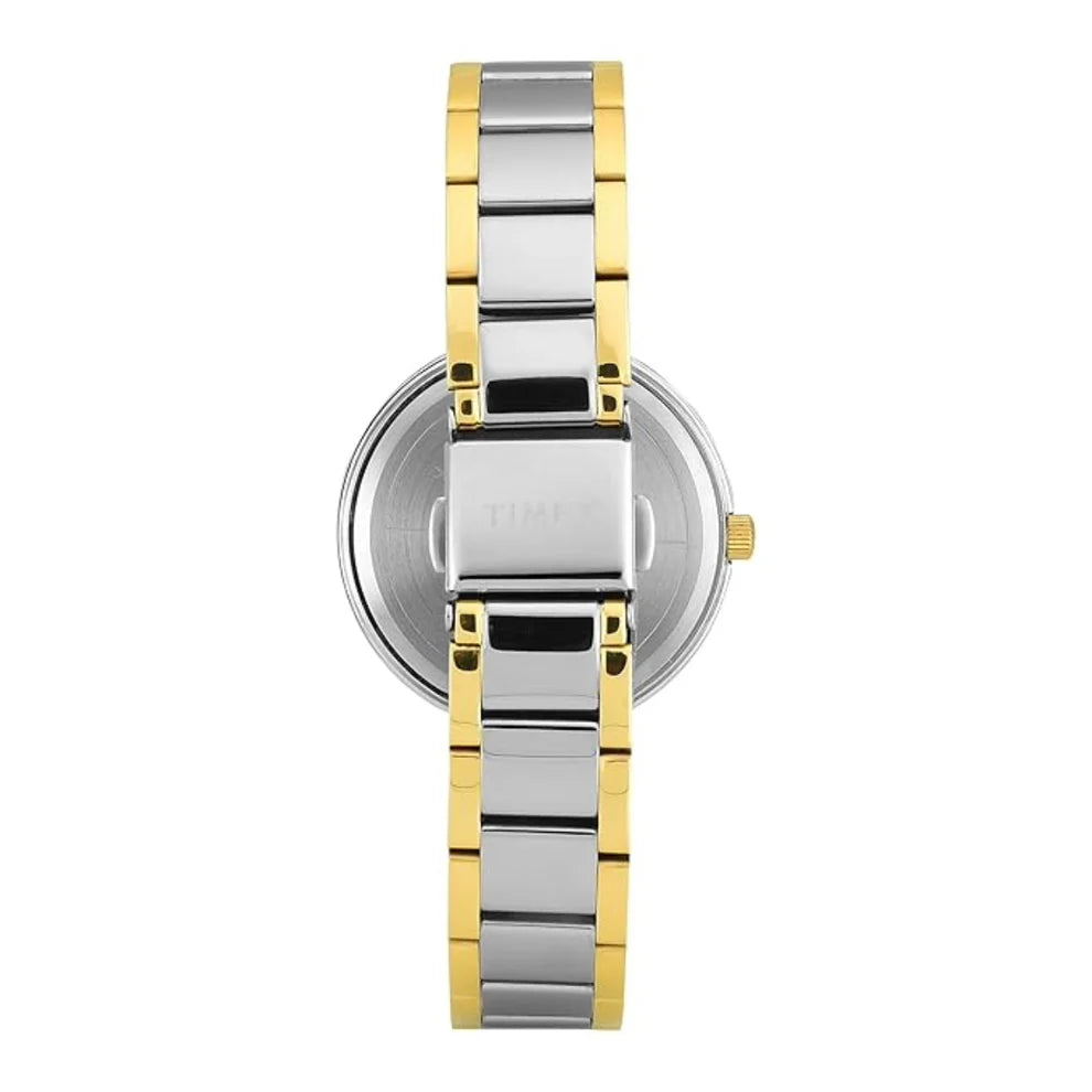 Timex TWEL18711 Women’s Champagne Dial Analog Watch with Stainless Steel Strap