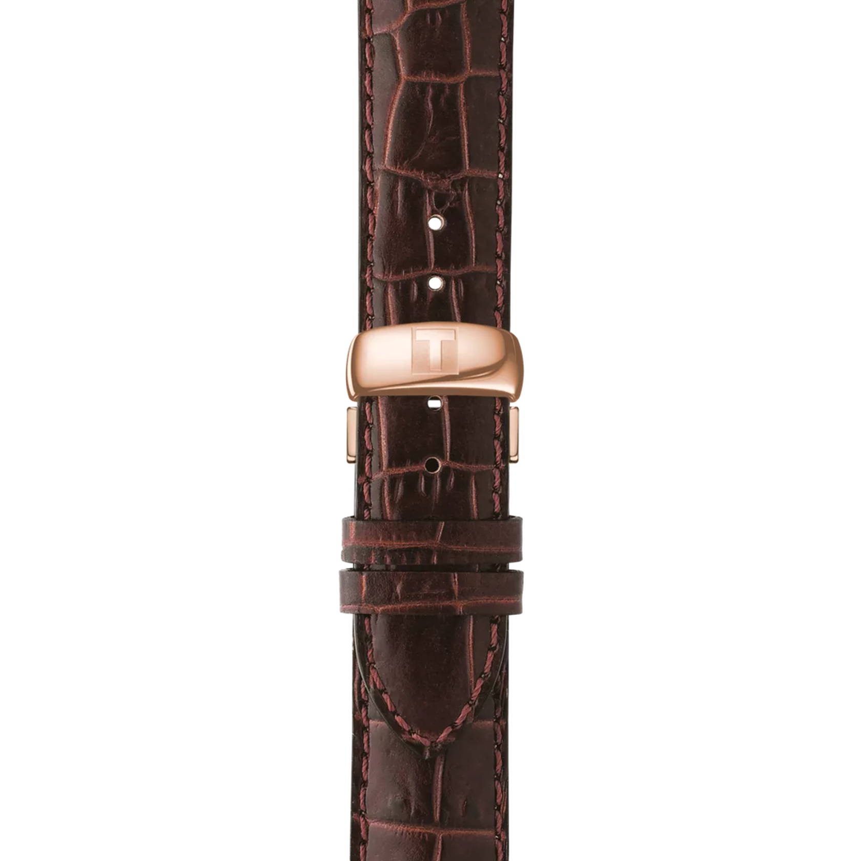 Tissot T0064073603300 Silver Dial 39.3 mm Men’s Swiss Automatic Le Locle Watch – Rose Gold PVD Case, Brown Leather Strap, Sapphire Crystal