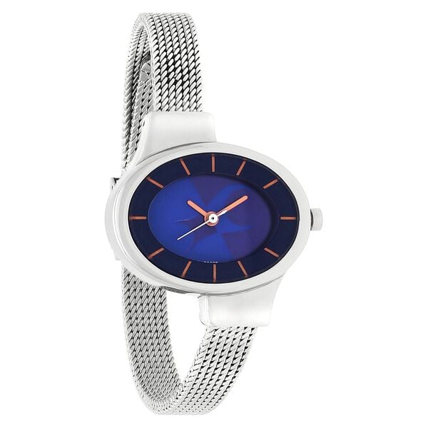 Fastrack 6015SM03 Quartz Analog Blue Dial Silver Mesh Strap Women’s Watch
