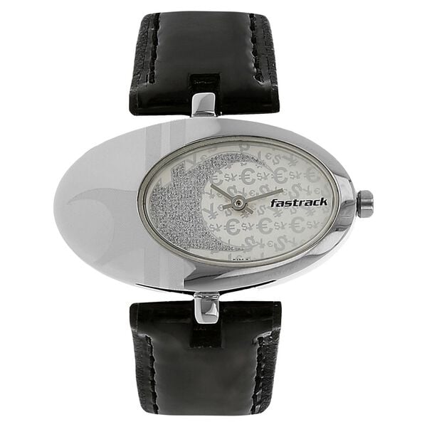 Fastrack 6024SL01 Quartz Analog Silver Dial with Leather Strap Watch for Women