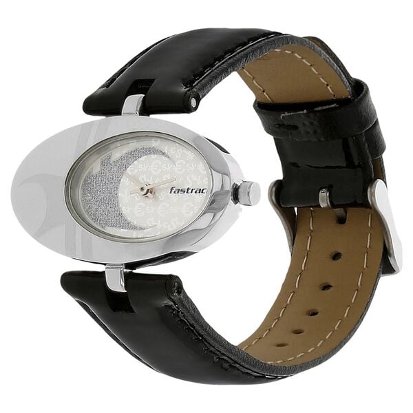 Fastrack 6024SL01 Quartz Analog Silver Dial with Leather Strap Watch for Women