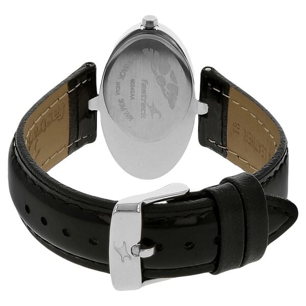Fastrack 6024SL01 Quartz Analog Silver Dial with Leather Strap Watch for Women