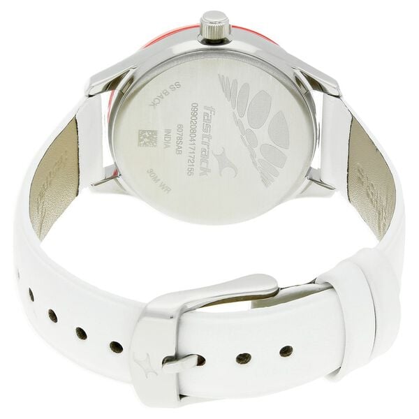 Fastrack 6078SL01 Quartz Analog White Dial White Leather Strap Women’s Watch