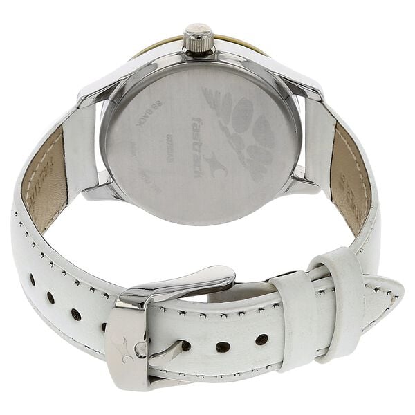 Fastrack 6078SL02 Quartz Analog White Dial White Leather Strap Women’s Watch