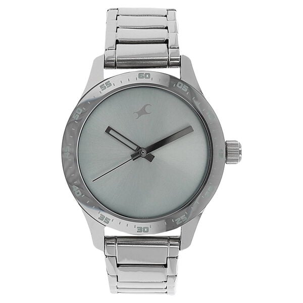 Fastrack 6078SM03 Analog Quartz Men Watch – Silver Dial, Silver Stainless Steel Strap