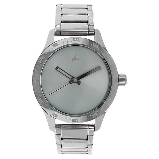 Fastrack 6078SM03 Analog Quartz Men Watch – Silver Dial, Silver Stainless Steel Strap