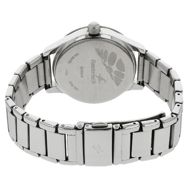 Fastrack 6078SM04 Analog Quartz Women Watch – Blue Dial, Silver Stainless Steel Strap, Casual Everyday Style