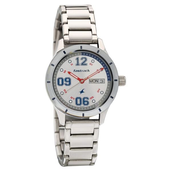 Fastrack 6078SM10 Quartz Analog Silver Dial Stainless Steel Strap Women’s Watch
