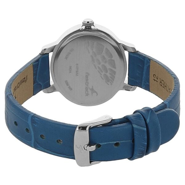 Fastrack 6107SL01 Quartz Analog Silver Dial Blue Leather Strap Women’s Watch