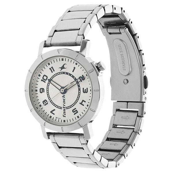 Fastrack 6112SM01 Quartz Analog Silver Dial Stainless Steel Strap Women’s Watch