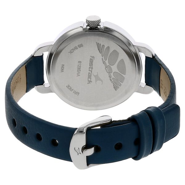 Fastrack 6123SL01 Quartz Analog White Dial Blue Leather Strap Women’s Watch