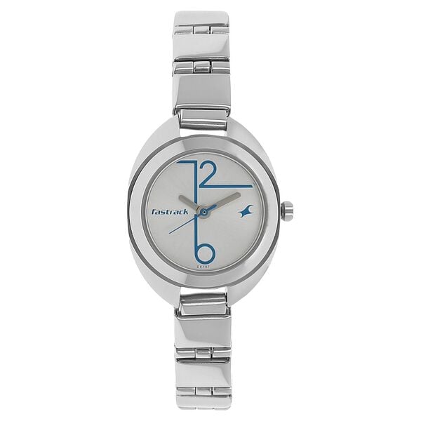 Fastrack 6125SM02 Analog Quartz Women Watch – Silver Dial, Stainless Steel Strap