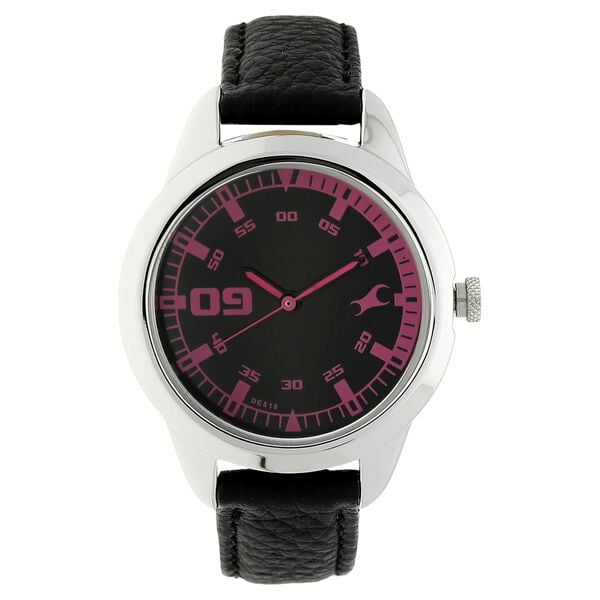 Fastrack 6129SL02 Quartz Analog Black Dial with Leather Strap Watch for Women