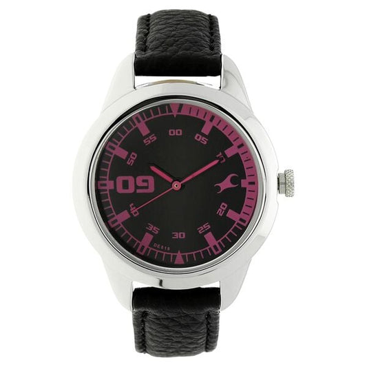 Fastrack 6129SL02 Quartz Analog Black Dial with Leather Strap Watch for Women