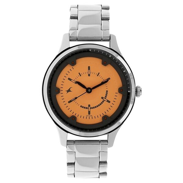 Fastrack 6138SM02 Quartz Analog Orange Dial Stainless Steel Strap Women’s Watch