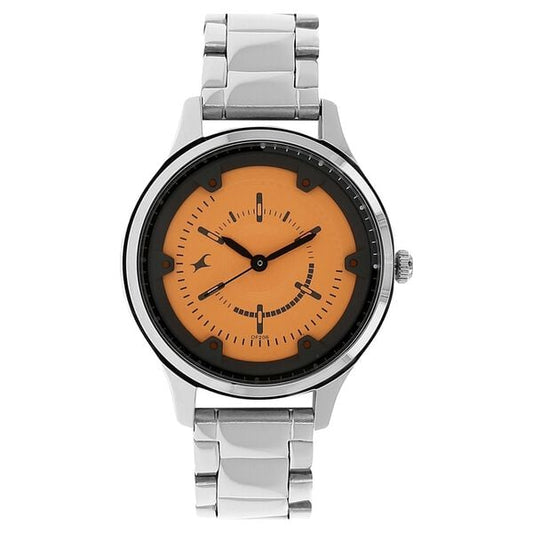 Fastrack 6138SM02 Quartz Analog Orange Dial Stainless Steel Strap Women’s Watch
