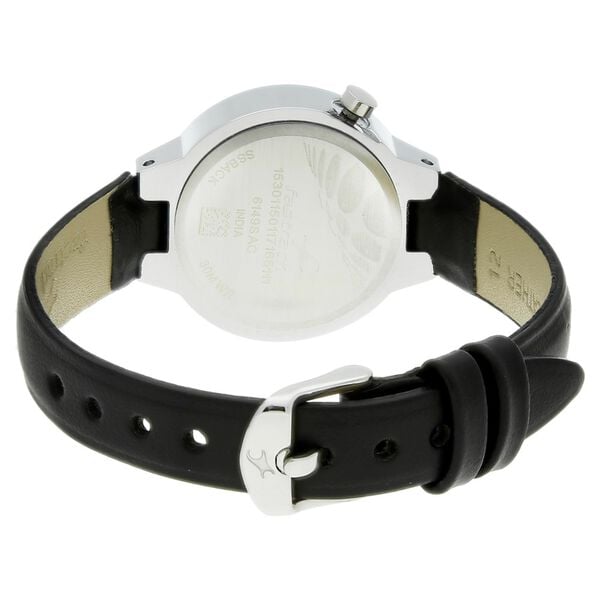 Fastrack 6149SL01 Quartz Analog Girls’ Watch | Purple Dial | Black Leather Strap | Round Case | 24 Months Warranty