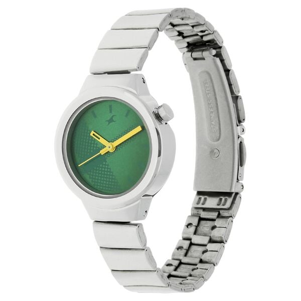 Fastrack 6149SM02 Quartz Analog Green Dial Stainless Steel Strap Women’s Watch