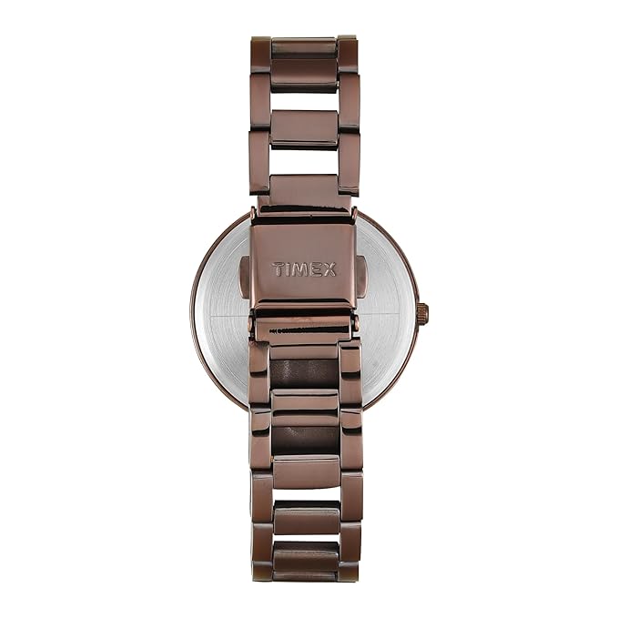 Timex TW000X272 Women’s Brown Dial Analog Watch with Stainless Steel Strap