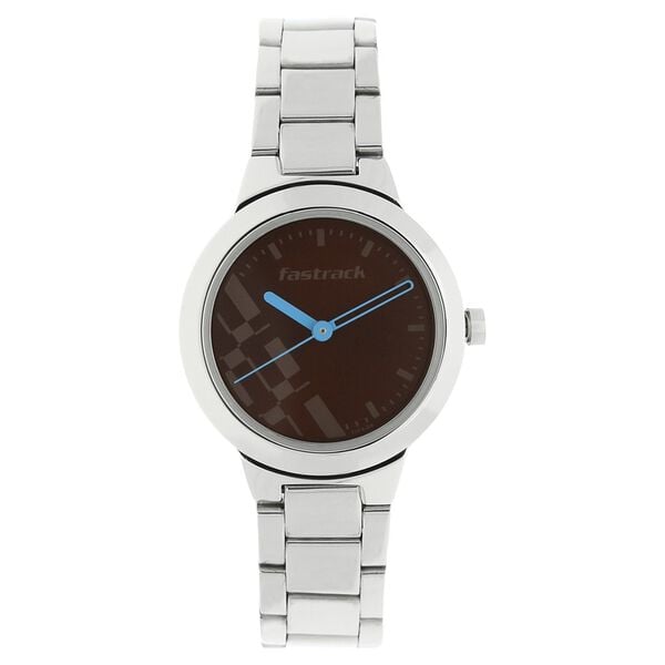 Fastrack 6150SM02 Quartz Analog Brown Dial Stainless Steel Strap Watch for Women