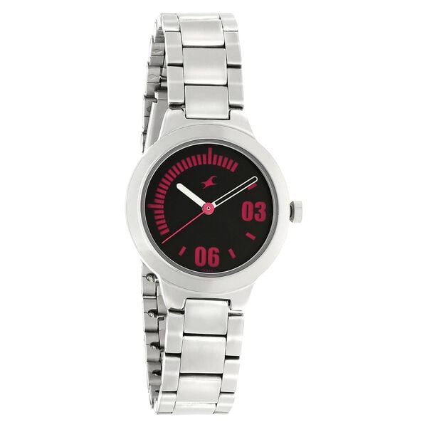 Fastrack 6150SM05 Hitlist Women’s Analog Watch Black Dial Stainless Steel Strap