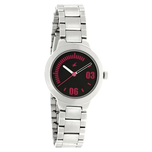 Fastrack 6150SM05 Hitlist Women’s Analog Watch Black Dial Stainless Steel Strap