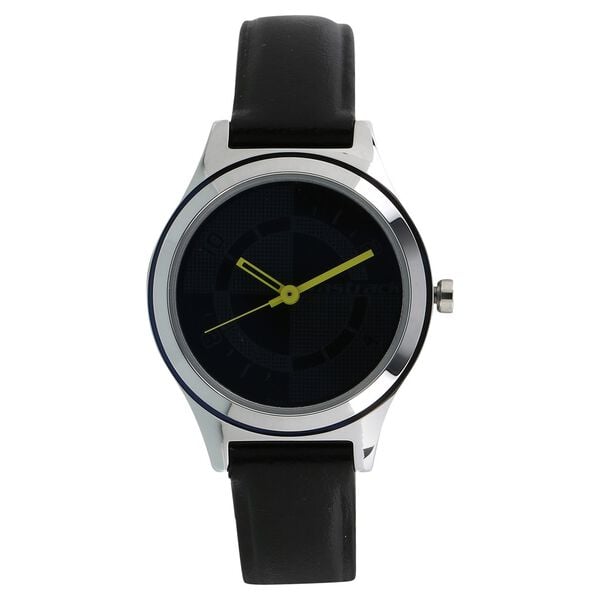 Fastrack 6152SL01 Quartz Analog Black Dial Black Leather Strap Women’s Watch