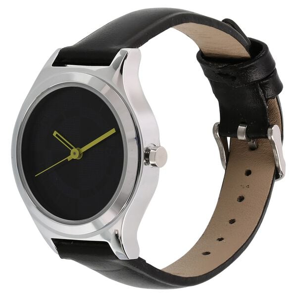 Fastrack 6152SL01 Quartz Analog Black Dial Black Leather Strap Women’s Watch